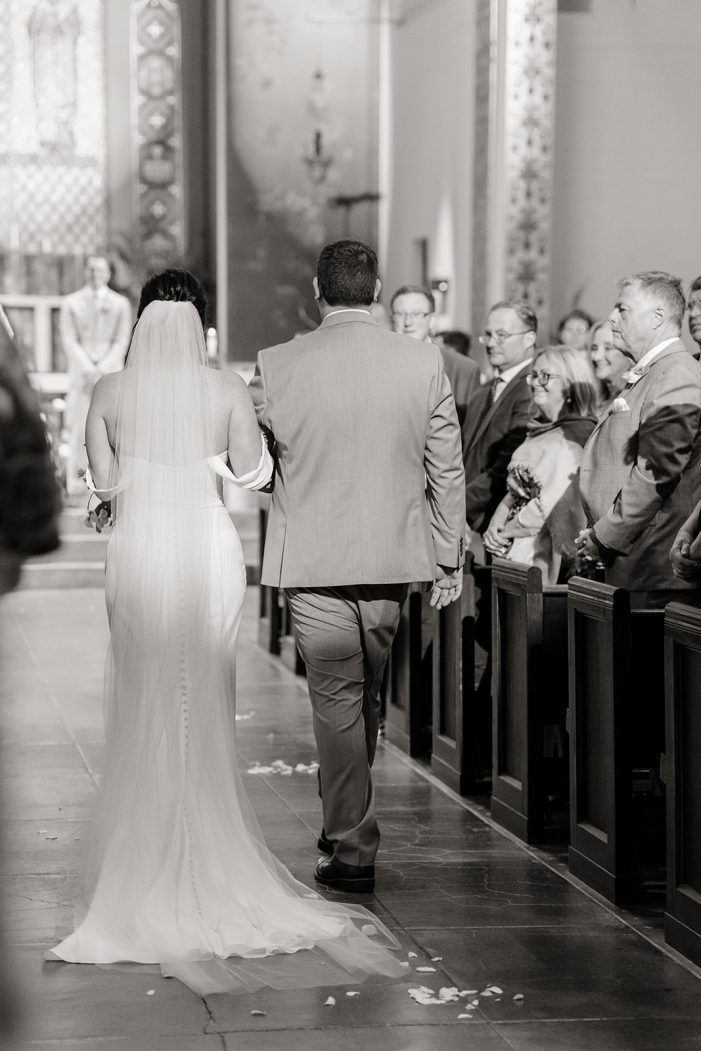 bride walks down aisle