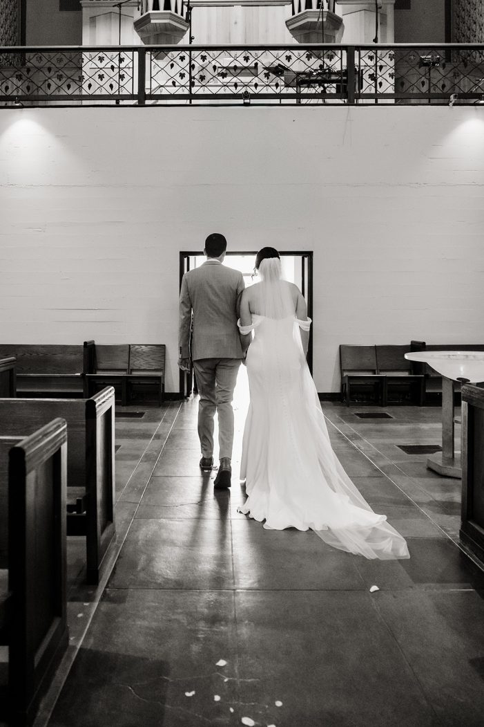 bride and groom during ceremony in church
