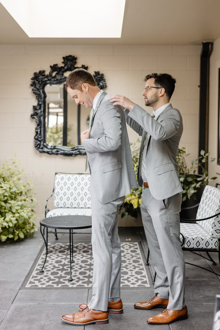 groom gets ready
