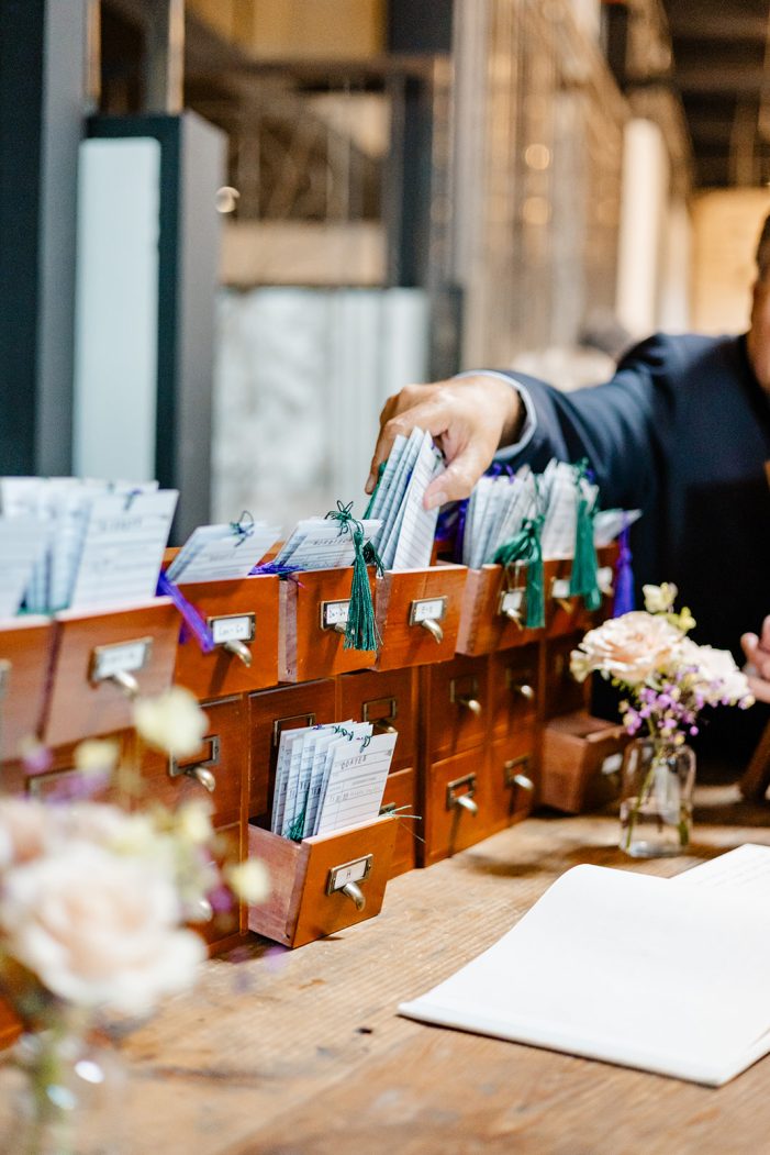 card station at wedding