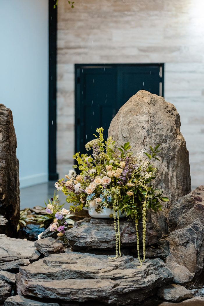 flowers on rocks