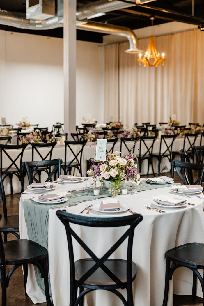 reception set up at Hideaway Cellars