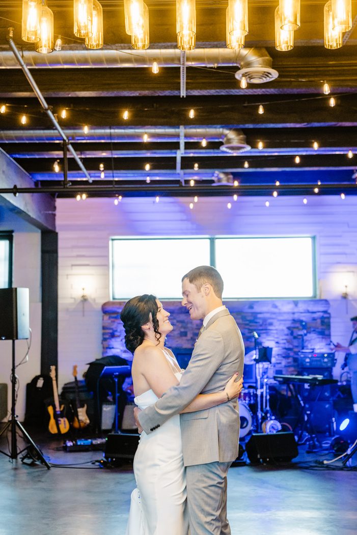 bride and groom share first dance