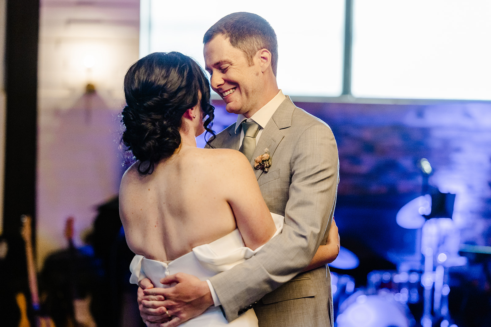 bride and groom share first dance
