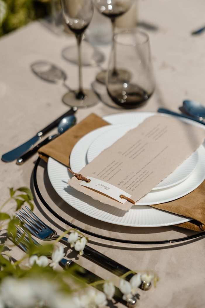 table setting at wedding