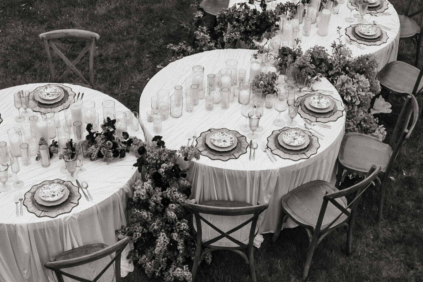 tablescape set up in a garden