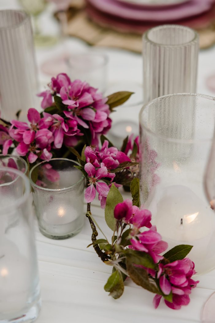 tablescape set up in a garden