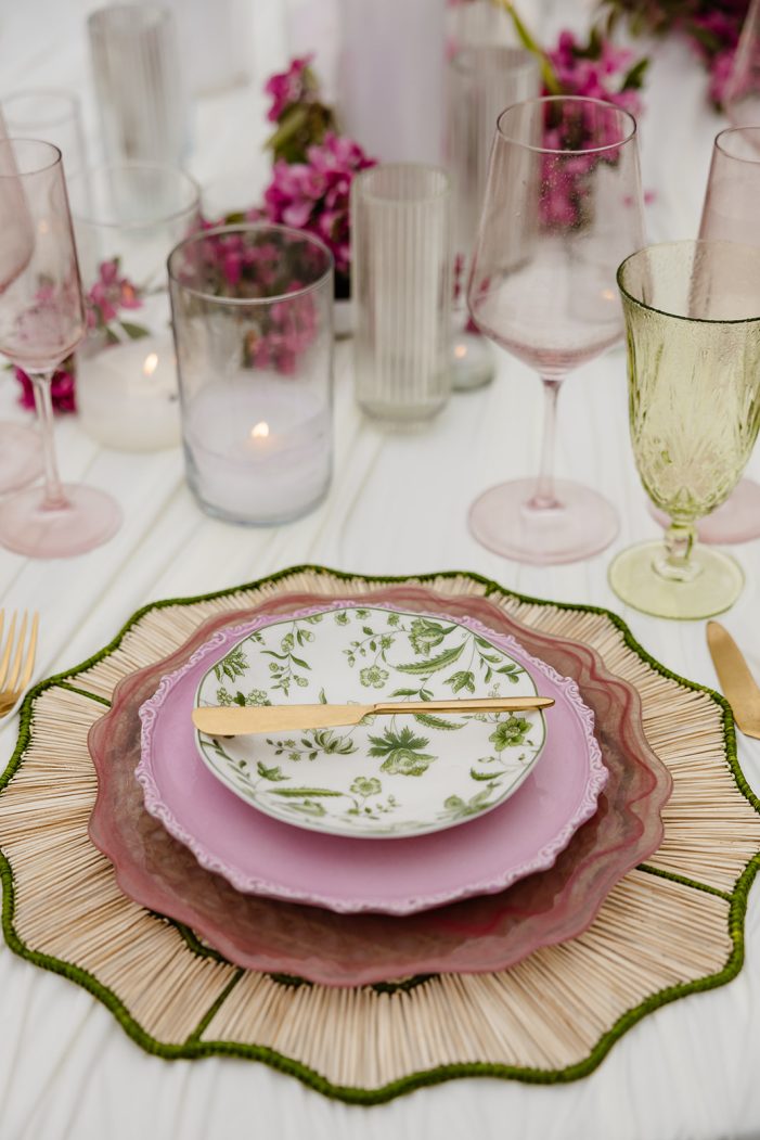 tablescape set up in a garden