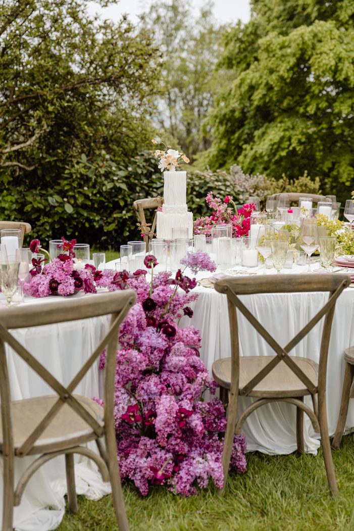 tablescape set up in a garden