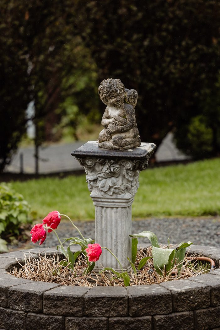 tablescape set up in a garden