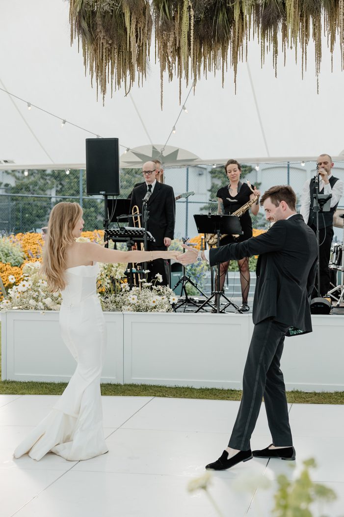 bride and groom dance