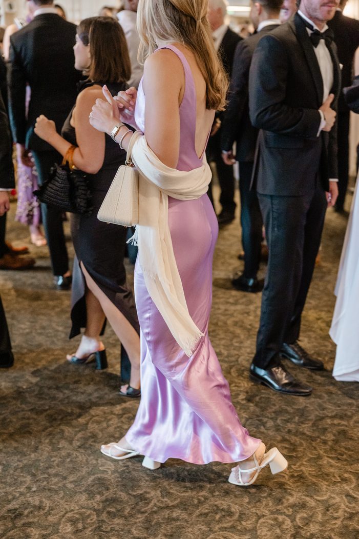 woman in a purple dress