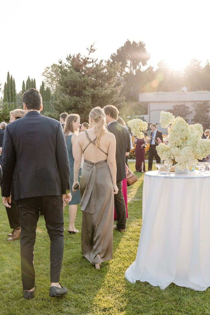 group of wedding guests on lawn