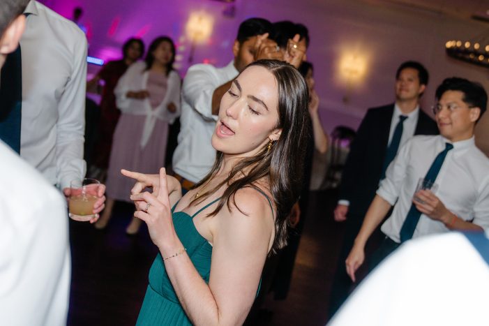 guests dancing at wedding