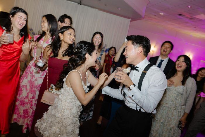 guests dancing at wedding
