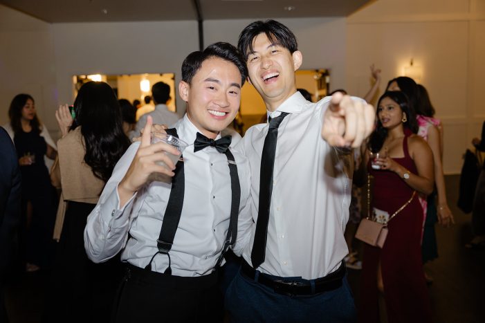 guests dancing at wedding