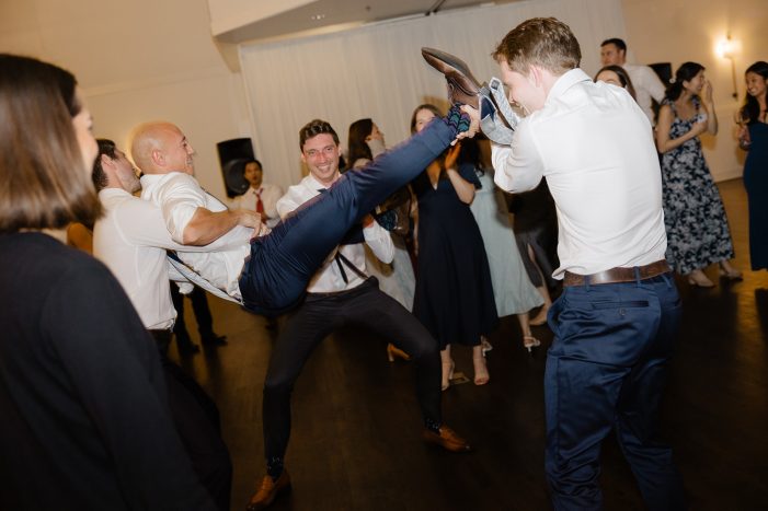 guests dancing at wedding