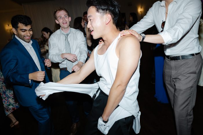 guests dancing at wedding