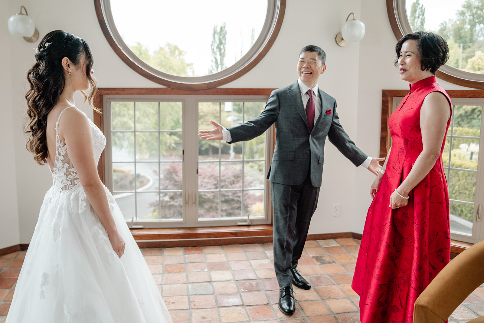 bride before man and woman