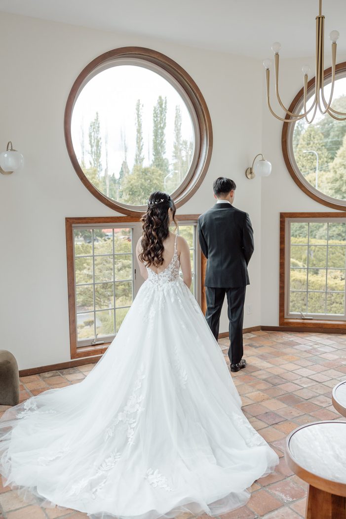 First look for bride and groom