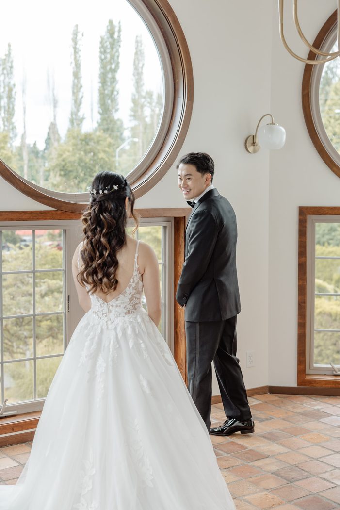 First look for bride and groom