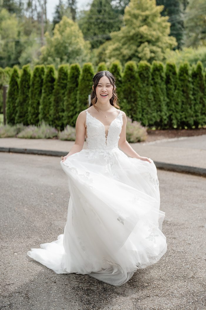 bride spinning dress