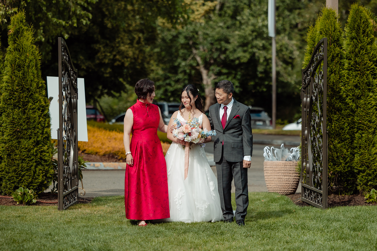 bride walks down aisle